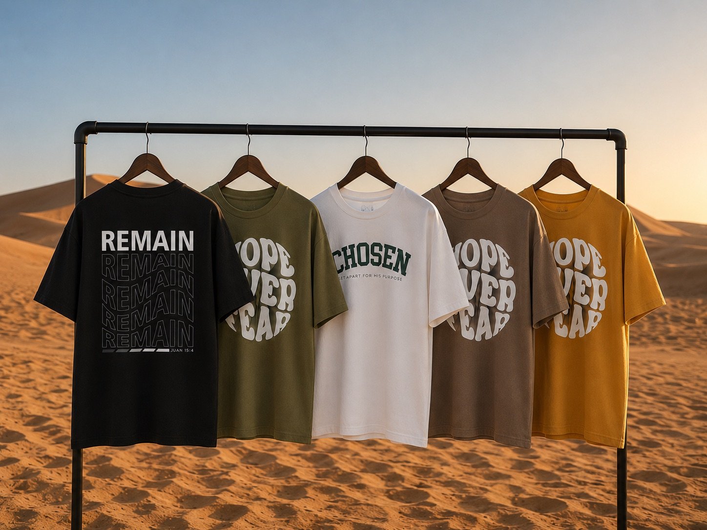 QAVÁ collection displayed on a clothing rail