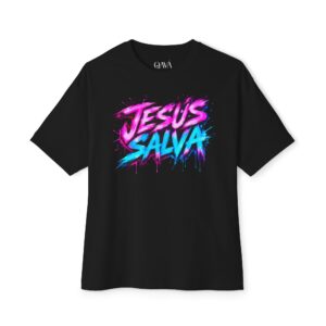 Jesus Saves – Neon Gamer Oversized T-Shirt