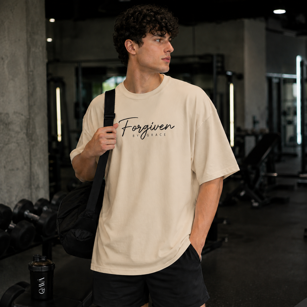 Forgiven by Grace – Christian Oversized T-Shirt - Image 2