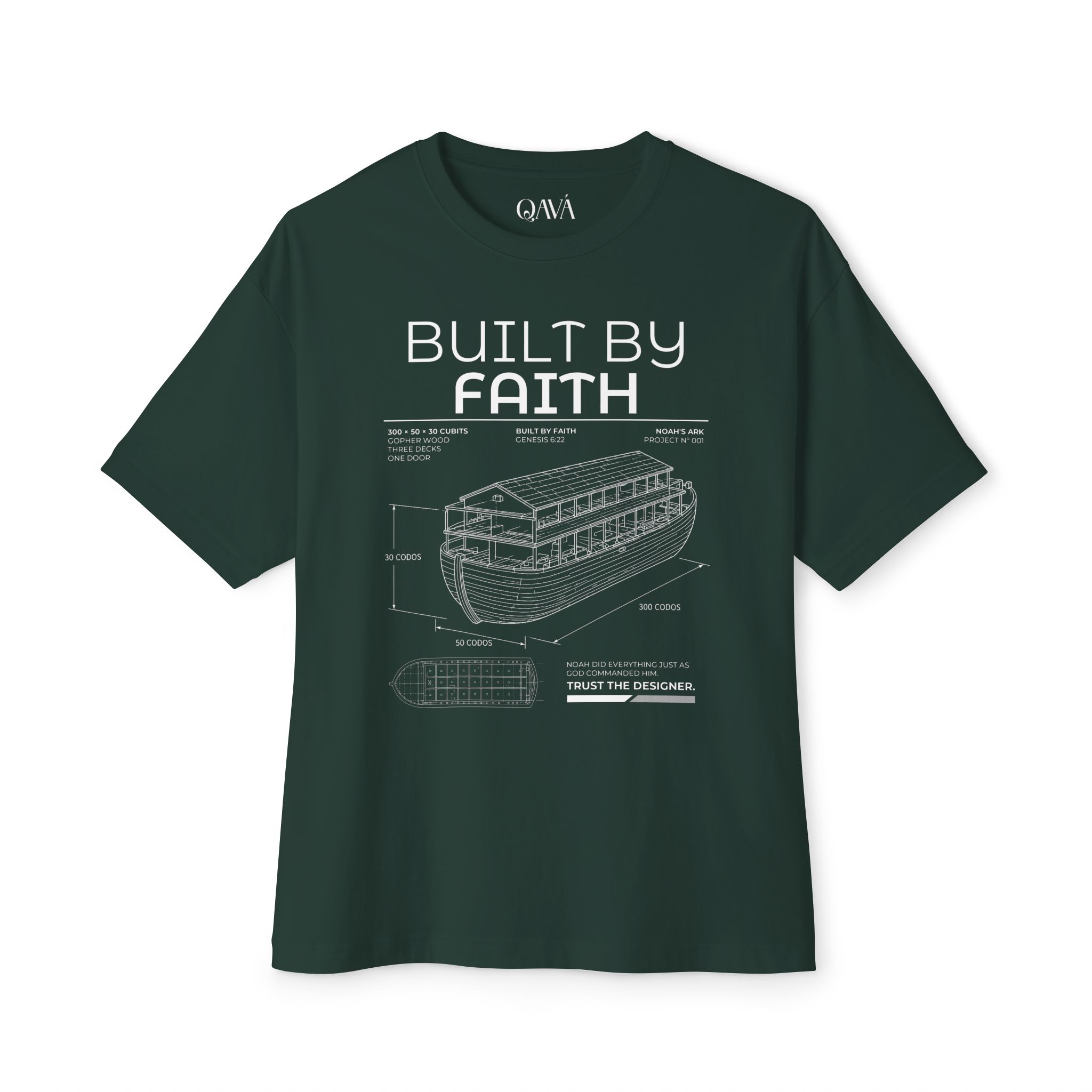 Built By Faith Christian Oversized Tee - Imagen 4