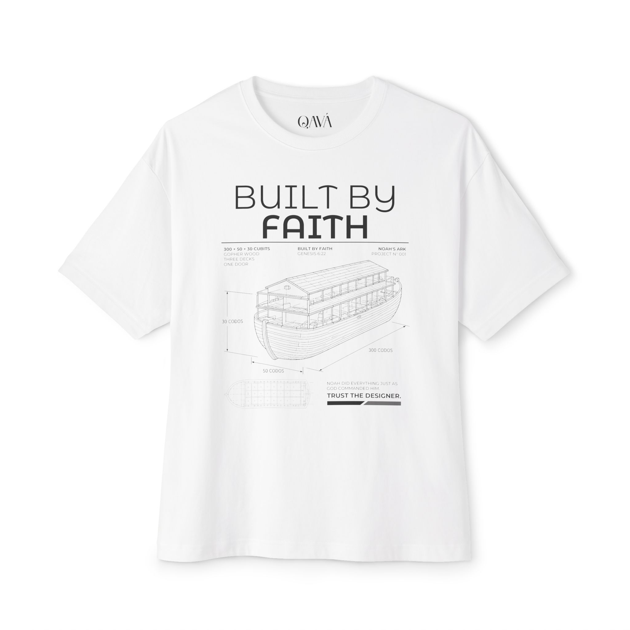 Built By Faith Christian Oversized Tee - Imagen 3