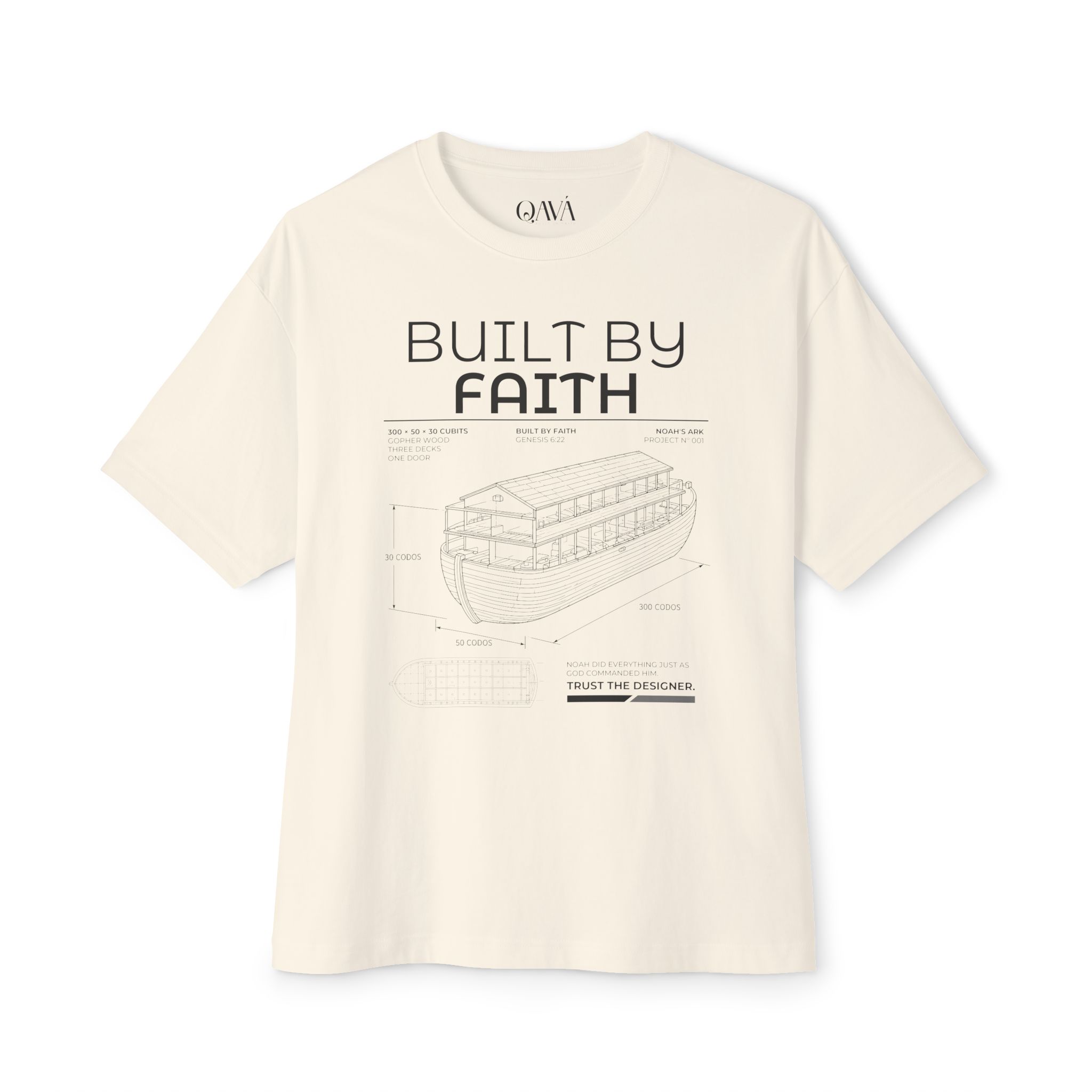 Built By Faith Christian Oversized Tee - Imagen 2