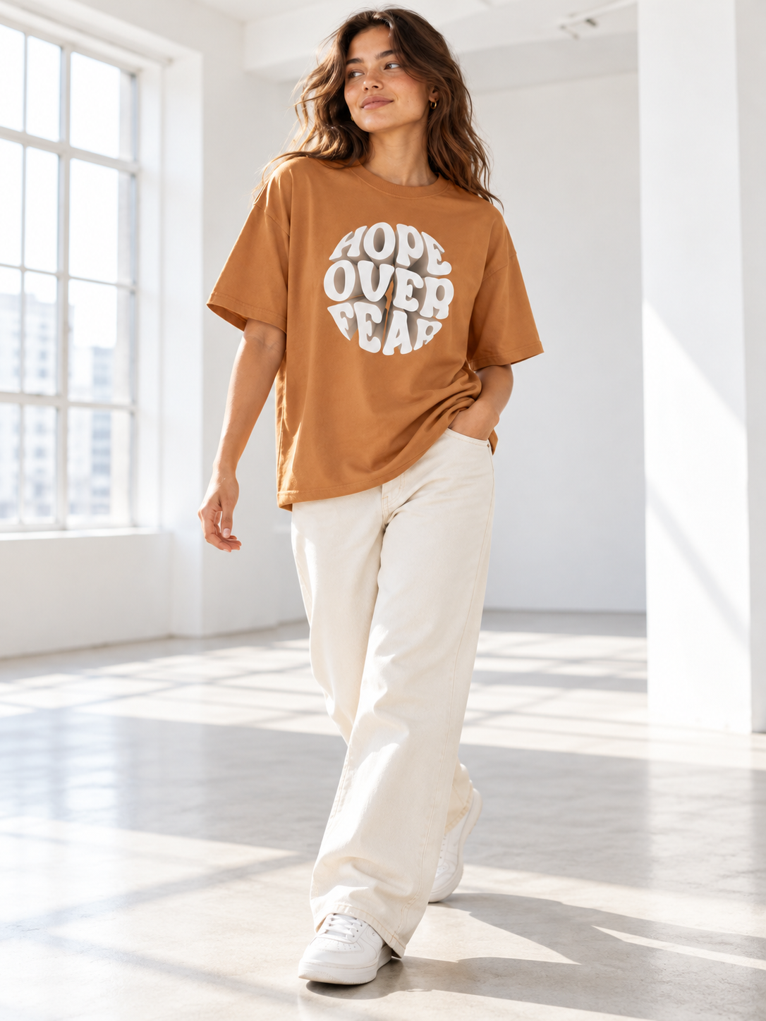 Hope Over Fear Oversized Boxy Tee
